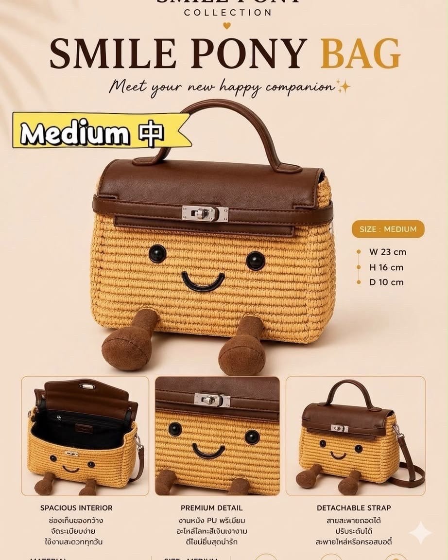 Pony twentyeight 最新 Smile Pony 手工編織袋 (8)