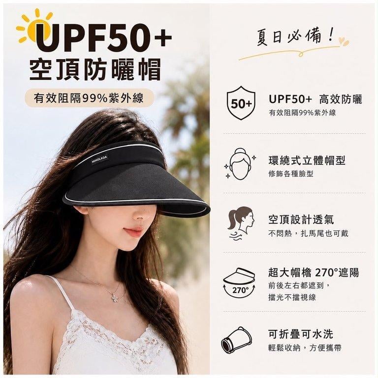 UPF50+ 空頂防曬帽 (3)