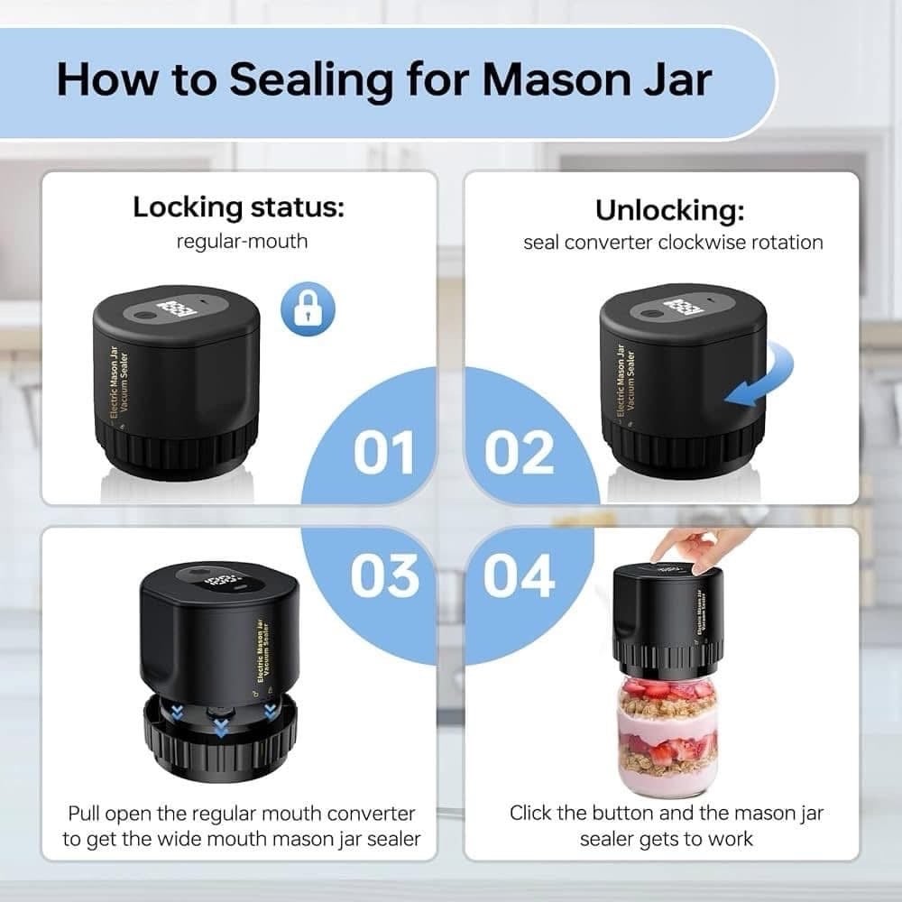 電動梅森罐真空封口機送🆓Mason Jar梅森罐 2個 (6)