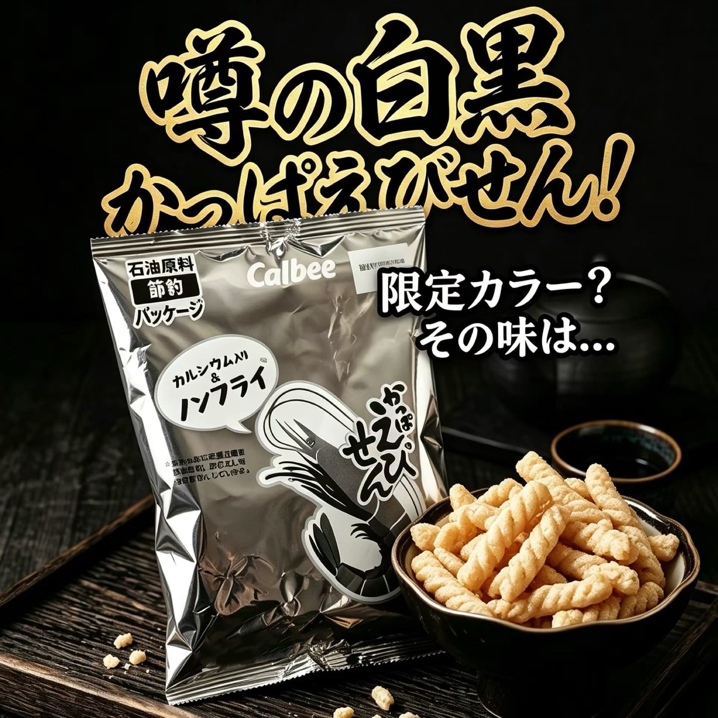 日本 Calbee 卡樂B 限定黑白版 (1)