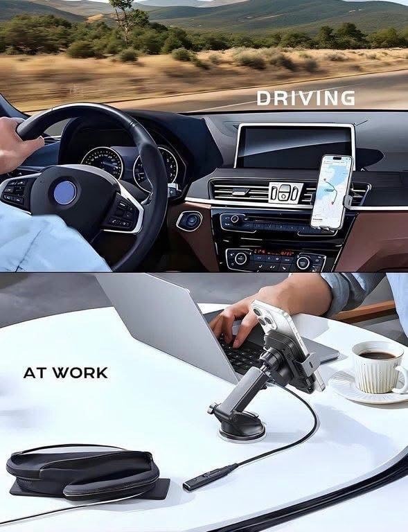 15W智能無線車載充電手機支架 (7)