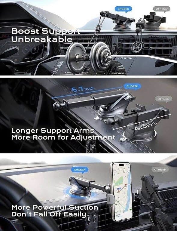 15W智能無線車載充電手機支架 (5)