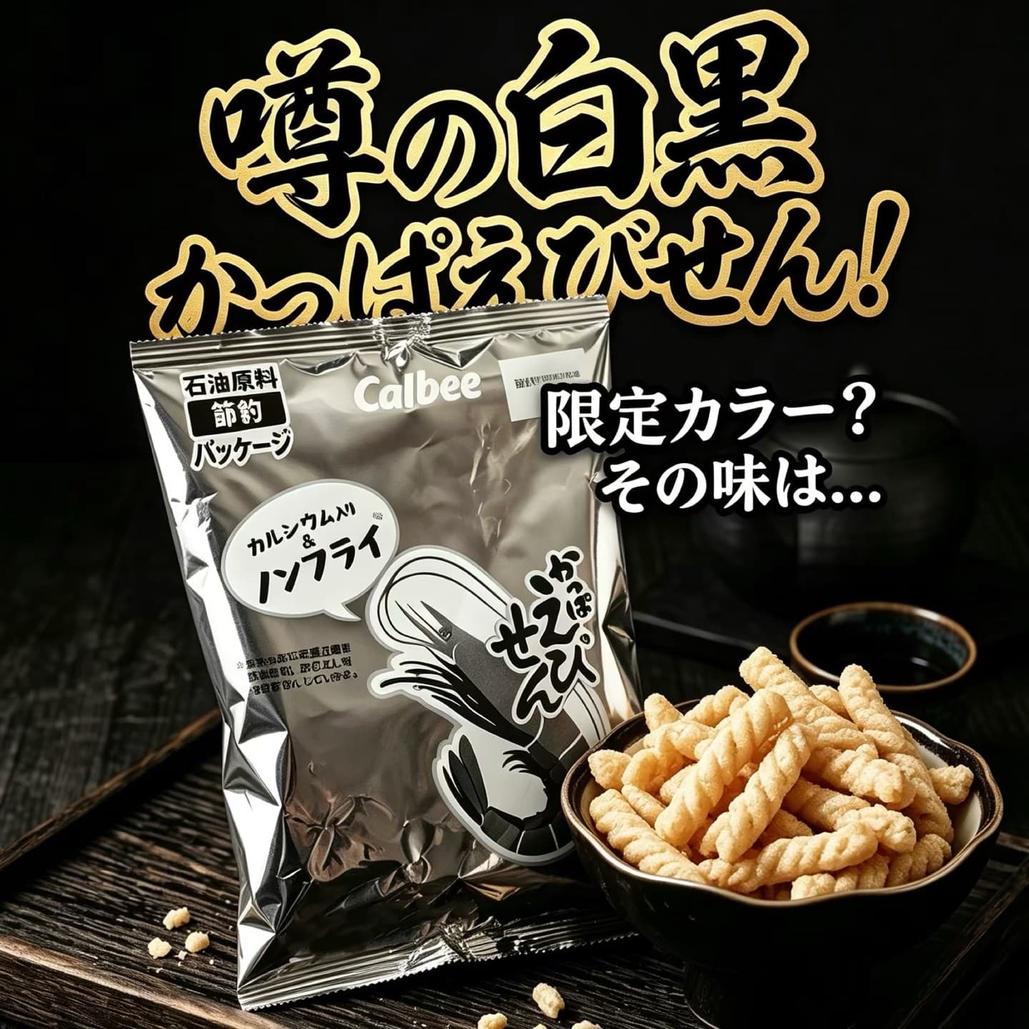 日本 Calbee 卡樂B 限定黑白版