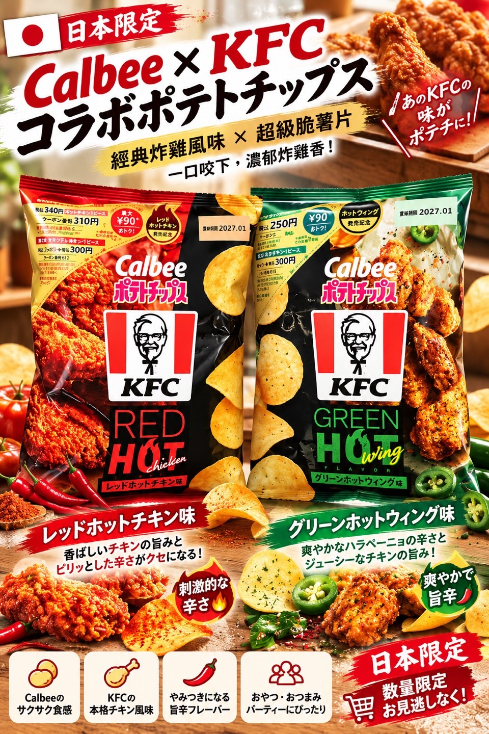 KFC × Calbee 聯名薯片